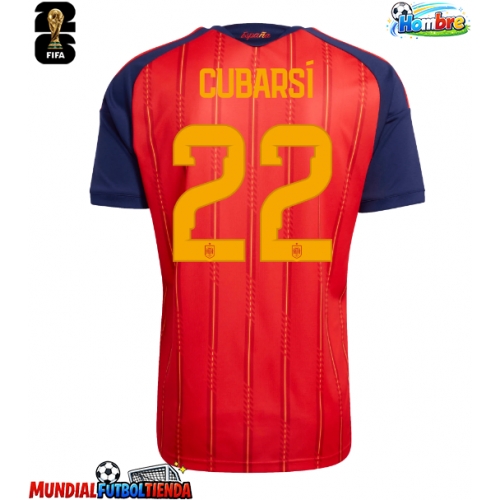 Camiseta España Pau Cubarsi #22 Primera Equipación Replica Mundial 2026 mangas cortas